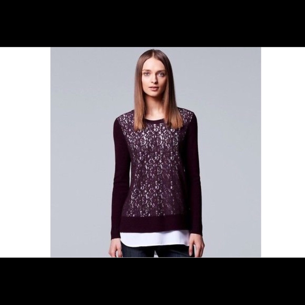 Vera Wang front lace sweater.
